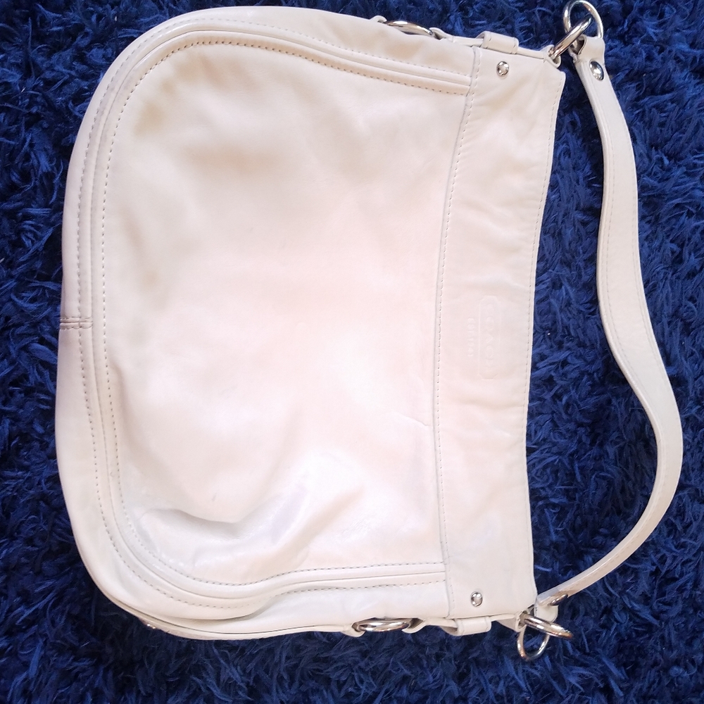 White coach purse hobo zoe ivory
